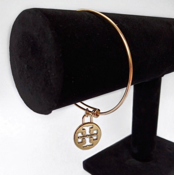 Tory Burch Charm 14K GOLD FILLED Bangle Bracelet - Picture 2 of 7